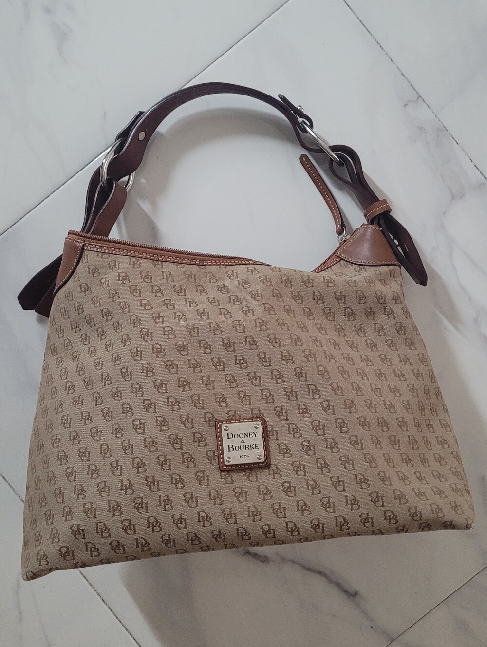 Dooney & Bourke Tan Signature Canvas Shoulder Bag